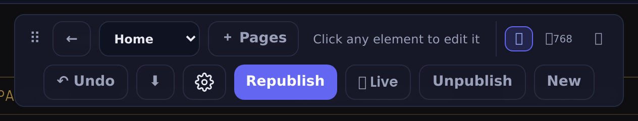 The editor toolbar