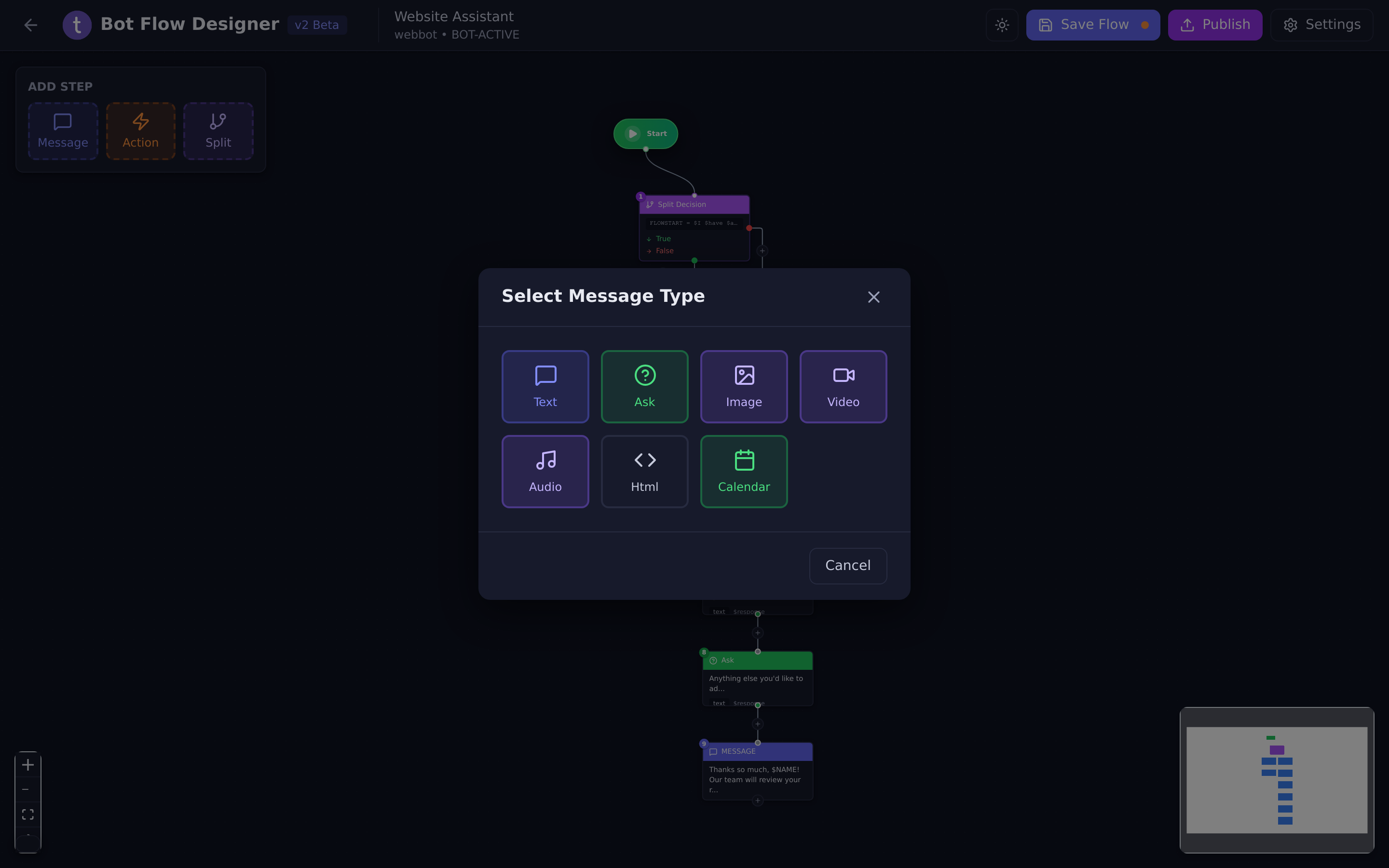 Picking what kind of message to send