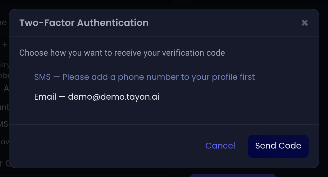 Choosing where your codes are sent